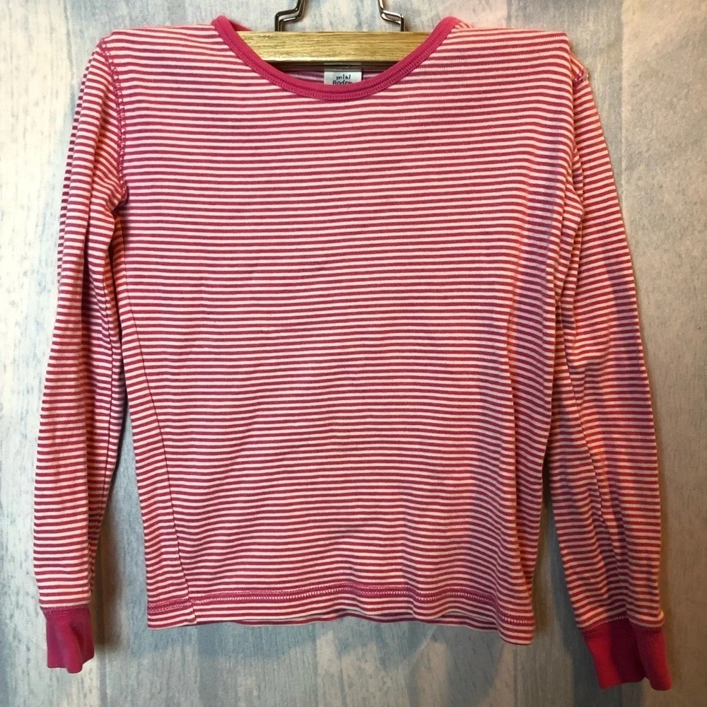 Mini Boden Girl 8y Pajama Top Long Sleeve Striped